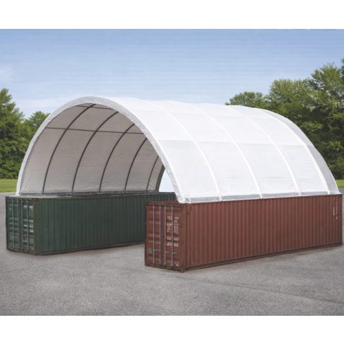 6 x 12 x 2 m fehér konténersátor félköríves