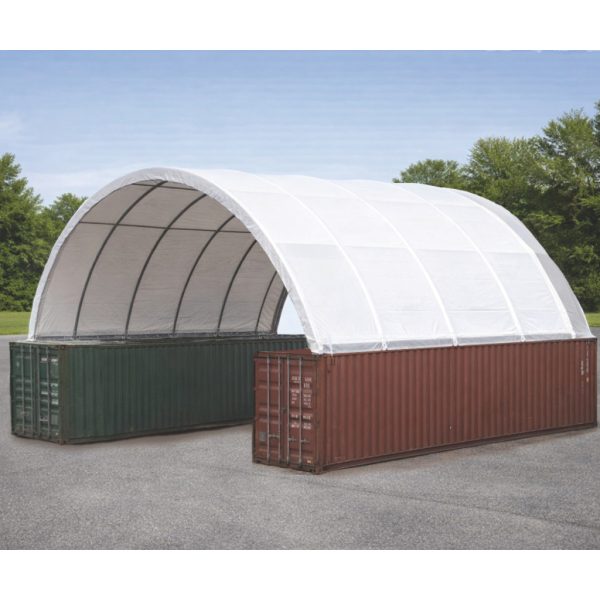 6 x 12 x 2 m fehér konténersátor félköríves