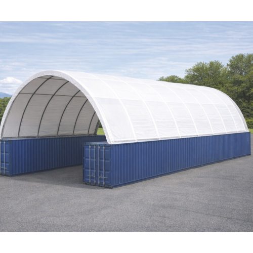 12 x 12 x 4,5 m fehér konténersátor félköríves 