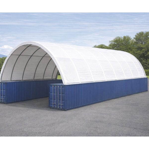 12 x 12 x 4,5 m fehér konténersátor félköríves 