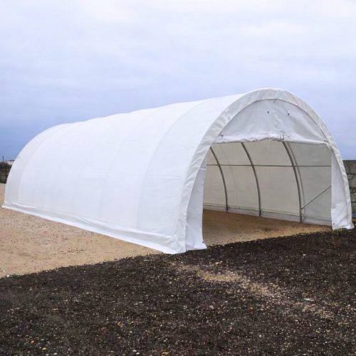   6 x 12,8 x 3,66 m-es profi minőségű fehér raktársátor (félköríves)