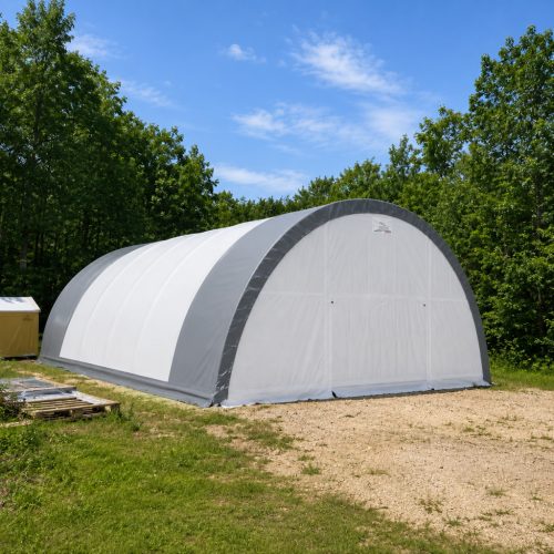   9,15 x 20 x 4,5 m-es profi minőségű fehér raktársátor (félkör íves)