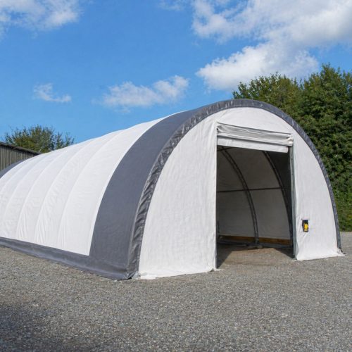   10 x 15 x 5 m-es profi minőségű fehér Raktársátor (félkör íves)