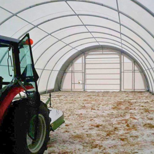   10 x 15 x 5 m-es profi minőségű fehér Raktársátor (félkör íves)