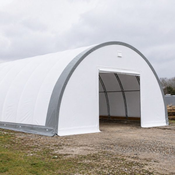 12,2 x 24 x 6,1 m-es profi minőségű fehér raktársátor (félkör íves)