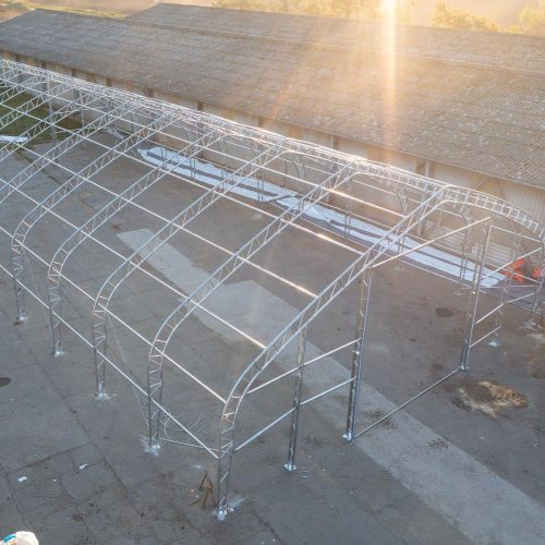   21,35 x 45,75 x 8,54 méteres profi minőségű fehér raktársátor